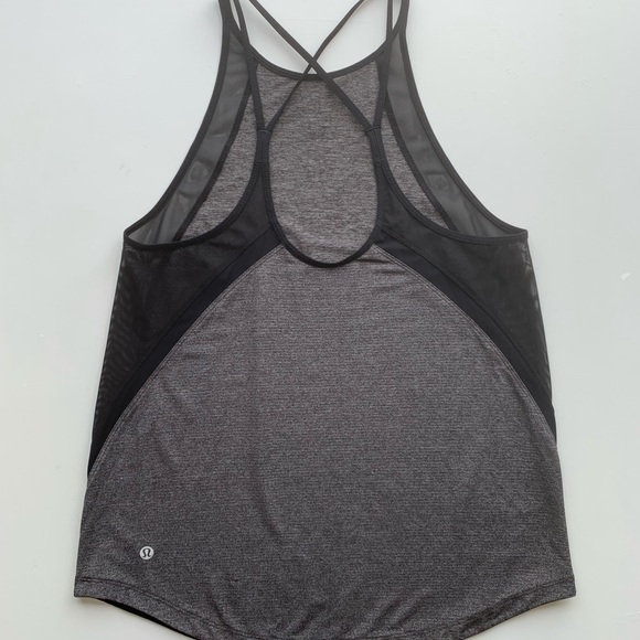Lululemon Run Off Route Sheer Tank Top Racerback Crisscross Strappy Back Black 8 - Picture 5 of 15